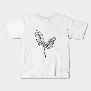 Contour Line Leaves Kids T-Shirt